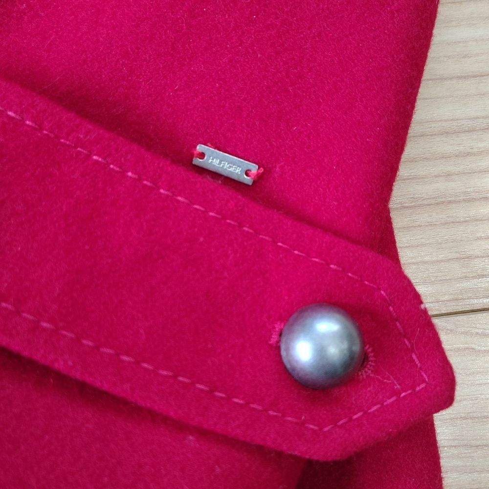 Tommy Hilfiger Cardinal Red Wool Blend Peacoat Size 6 - Picture 2 of 11